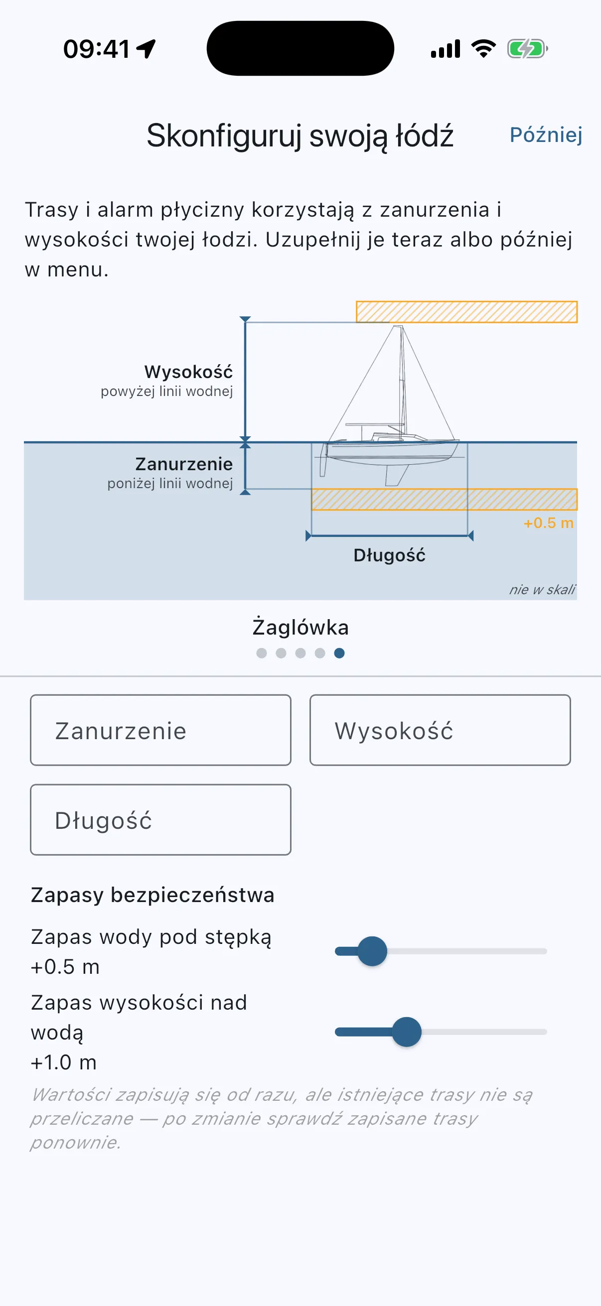 Boat setup asked once on first launch, with Later