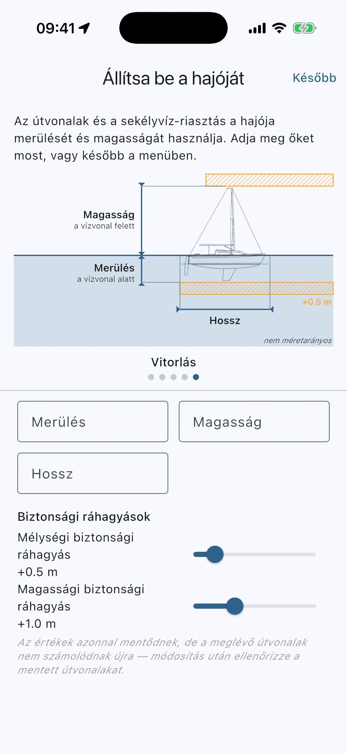 Boat setup asked once on first launch, with Later