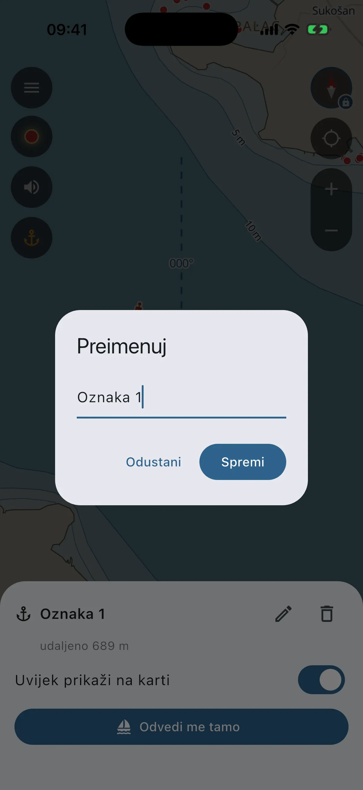 Rename dialog for a mark