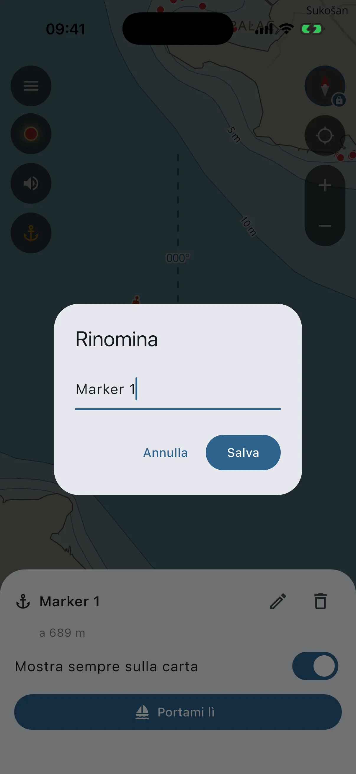 Rename dialog for a mark
