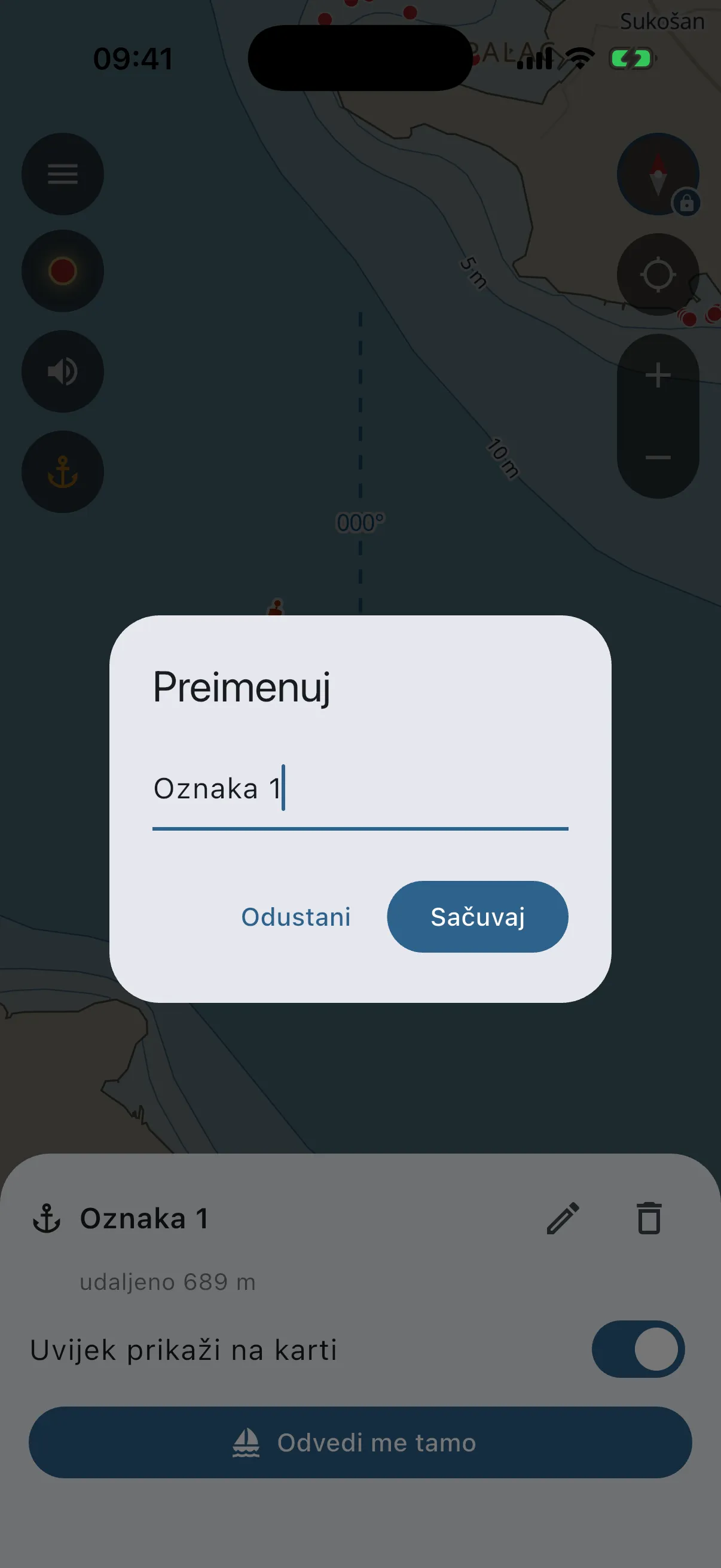 Rename dialog for a mark