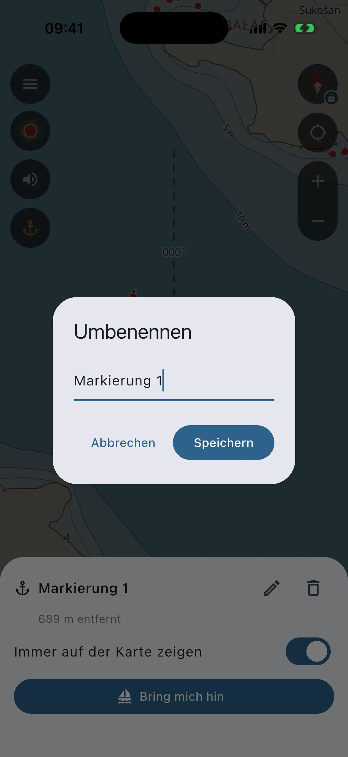 Rename dialog for a mark