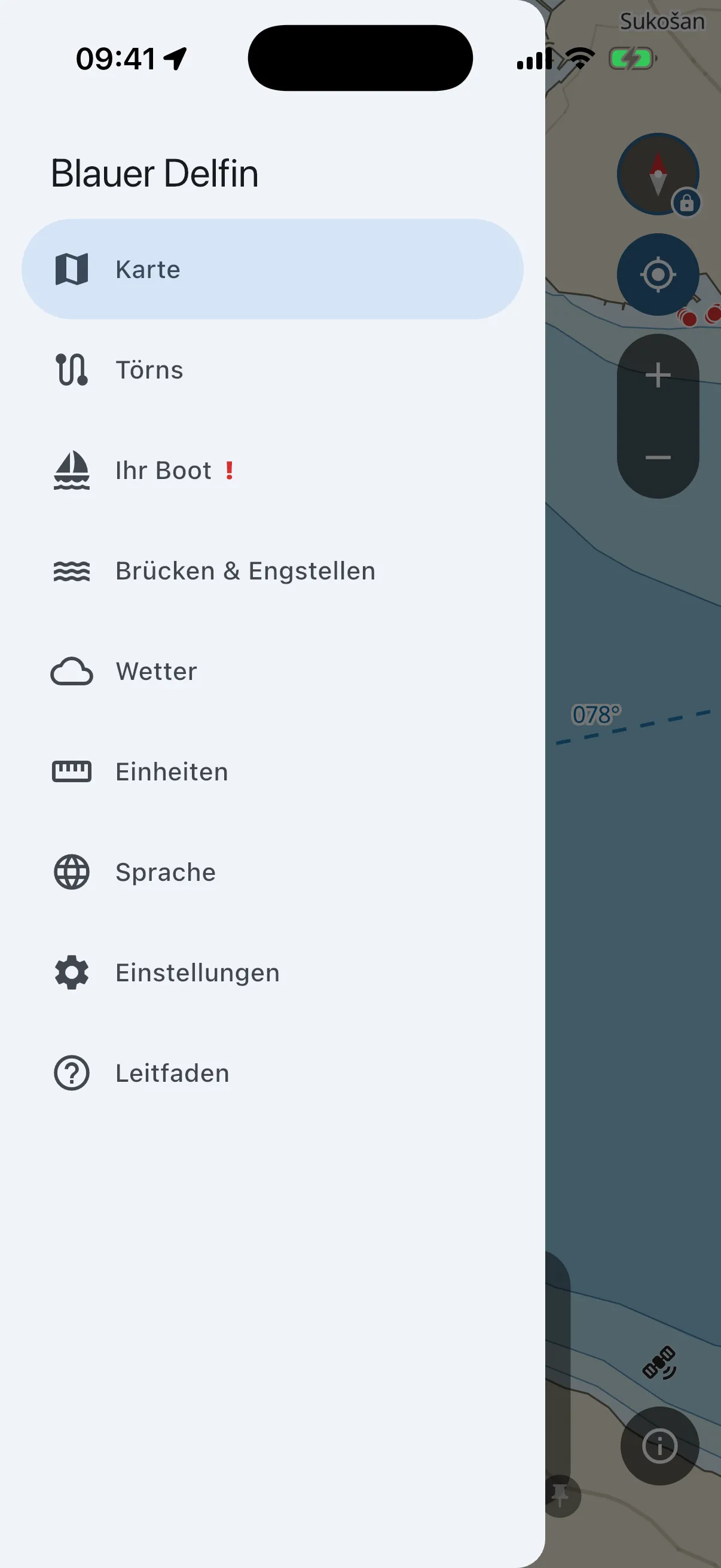 Main menu drawer