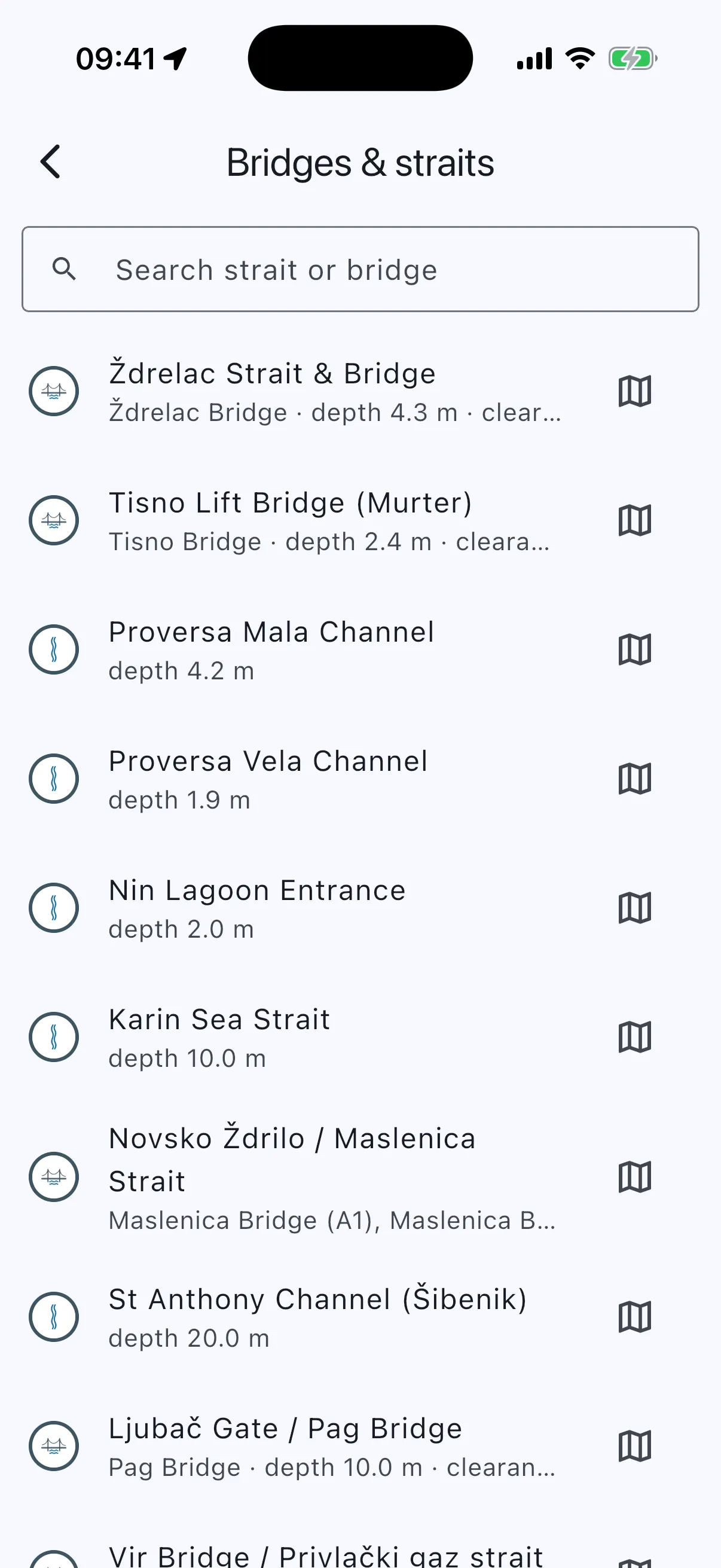 Bridges and straits catalogue list