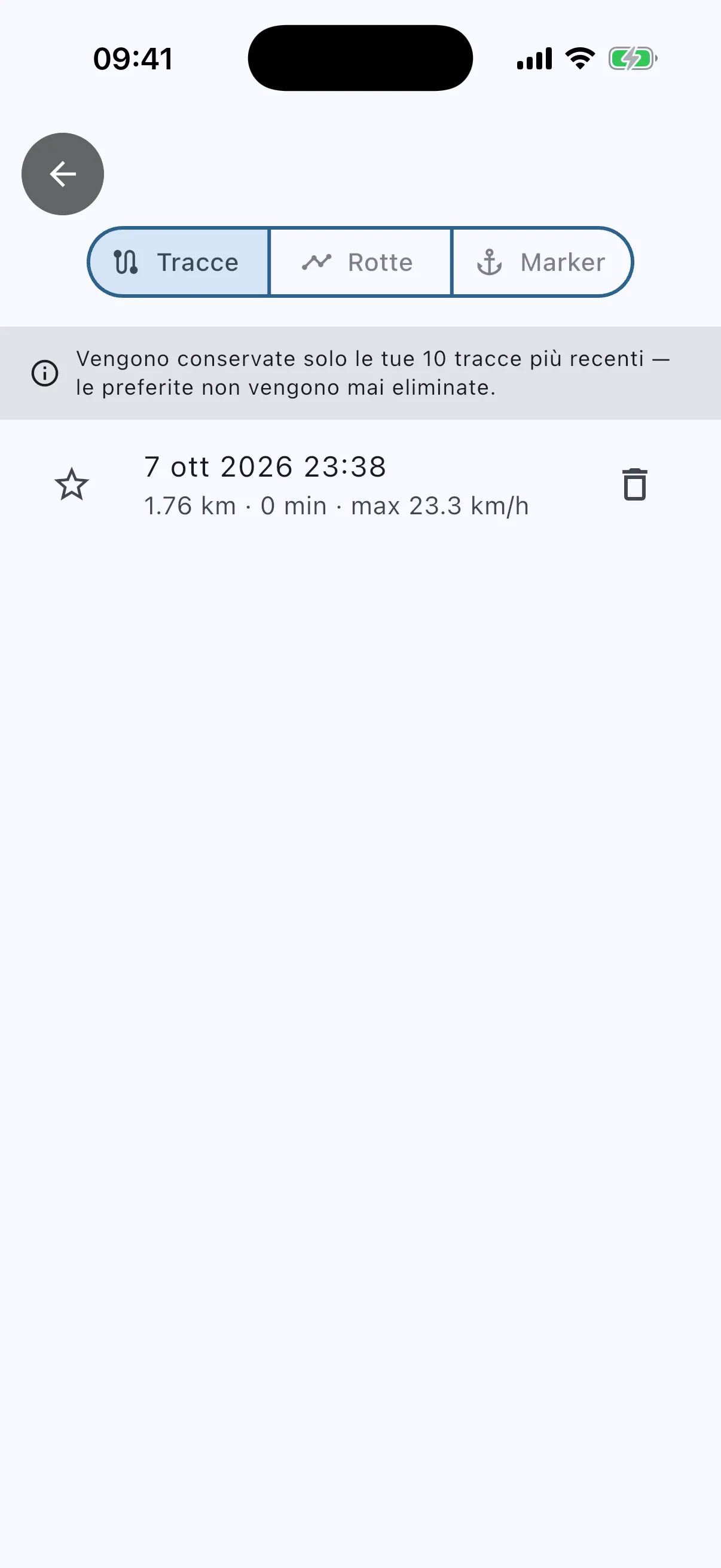 Trip history list