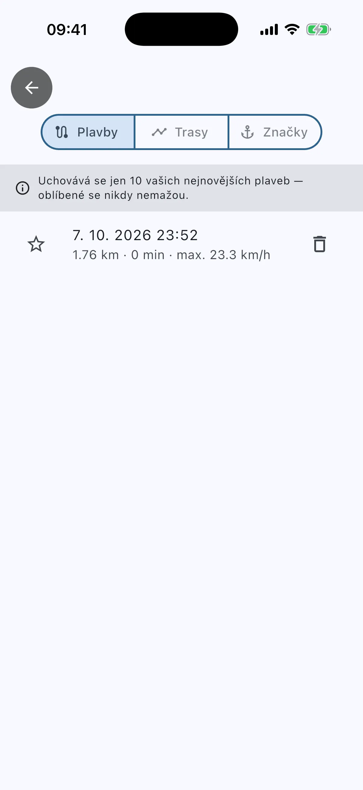 Trip history list