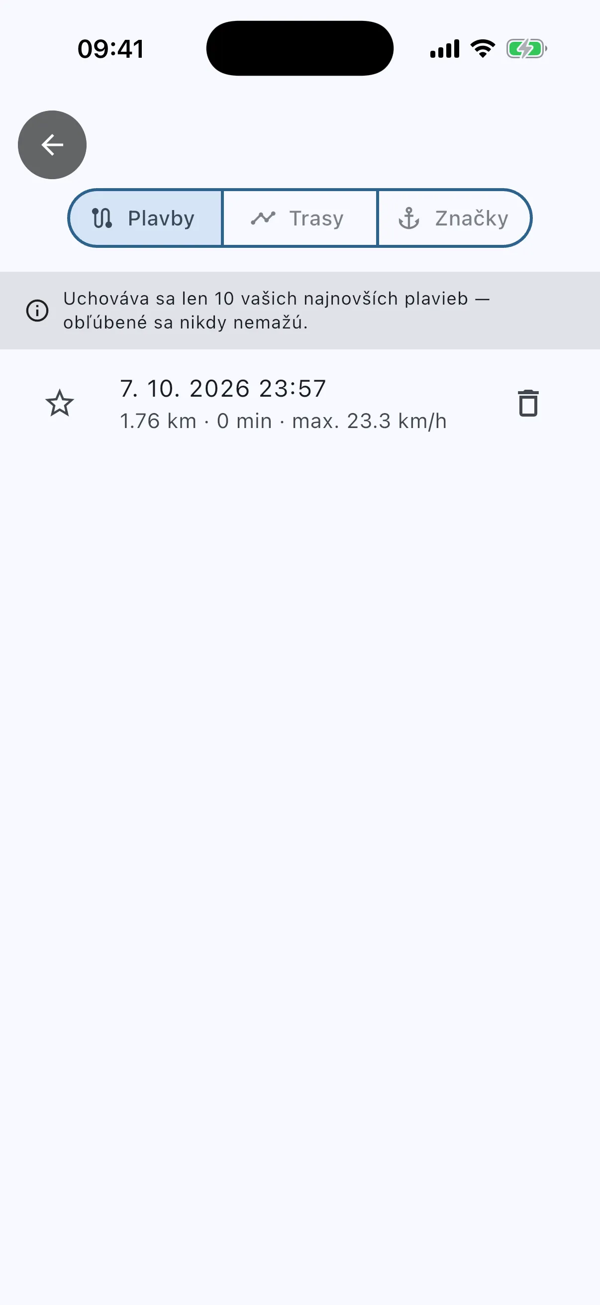 Trip history list