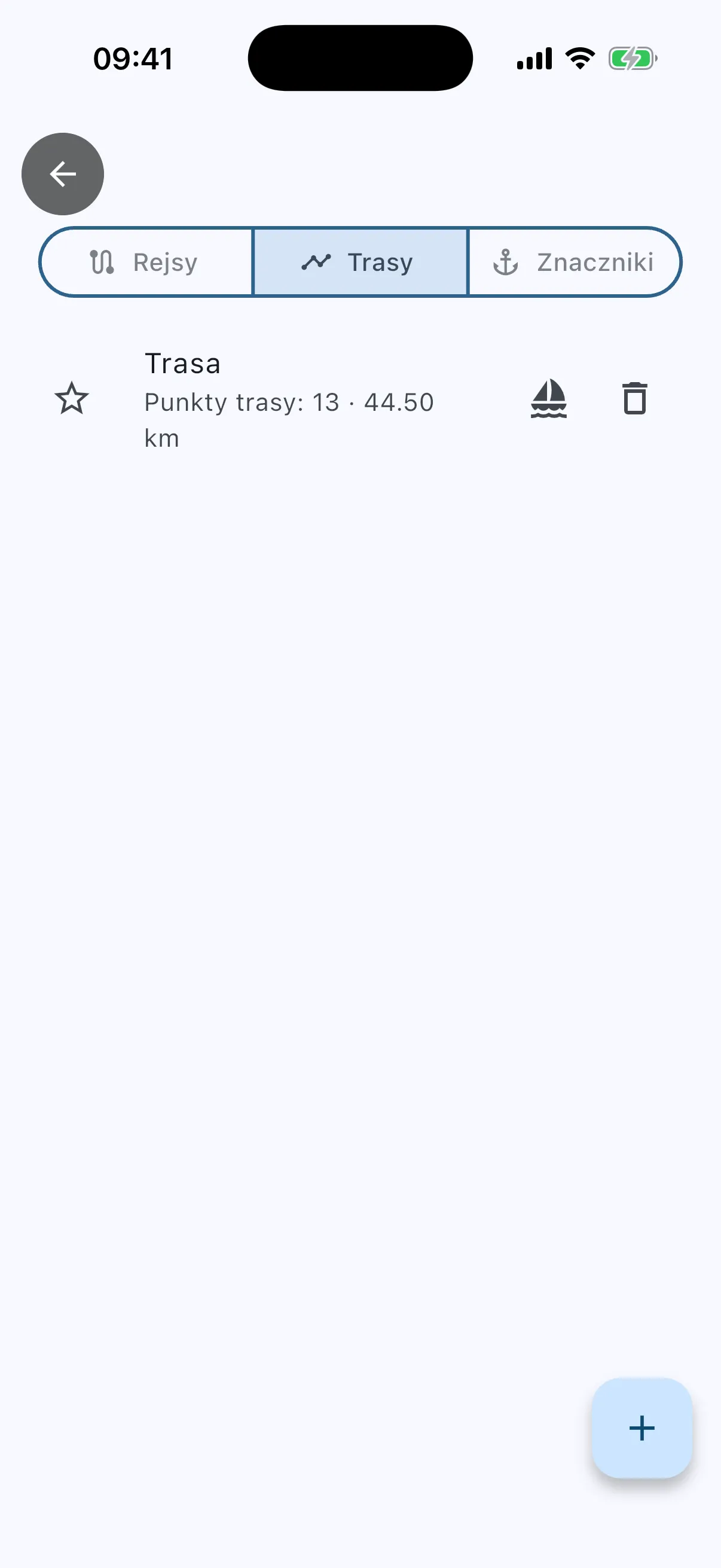 Saved route row