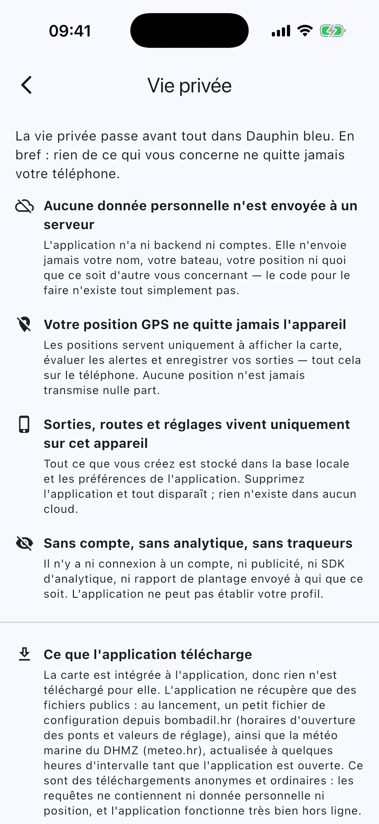 Privacy page, claims