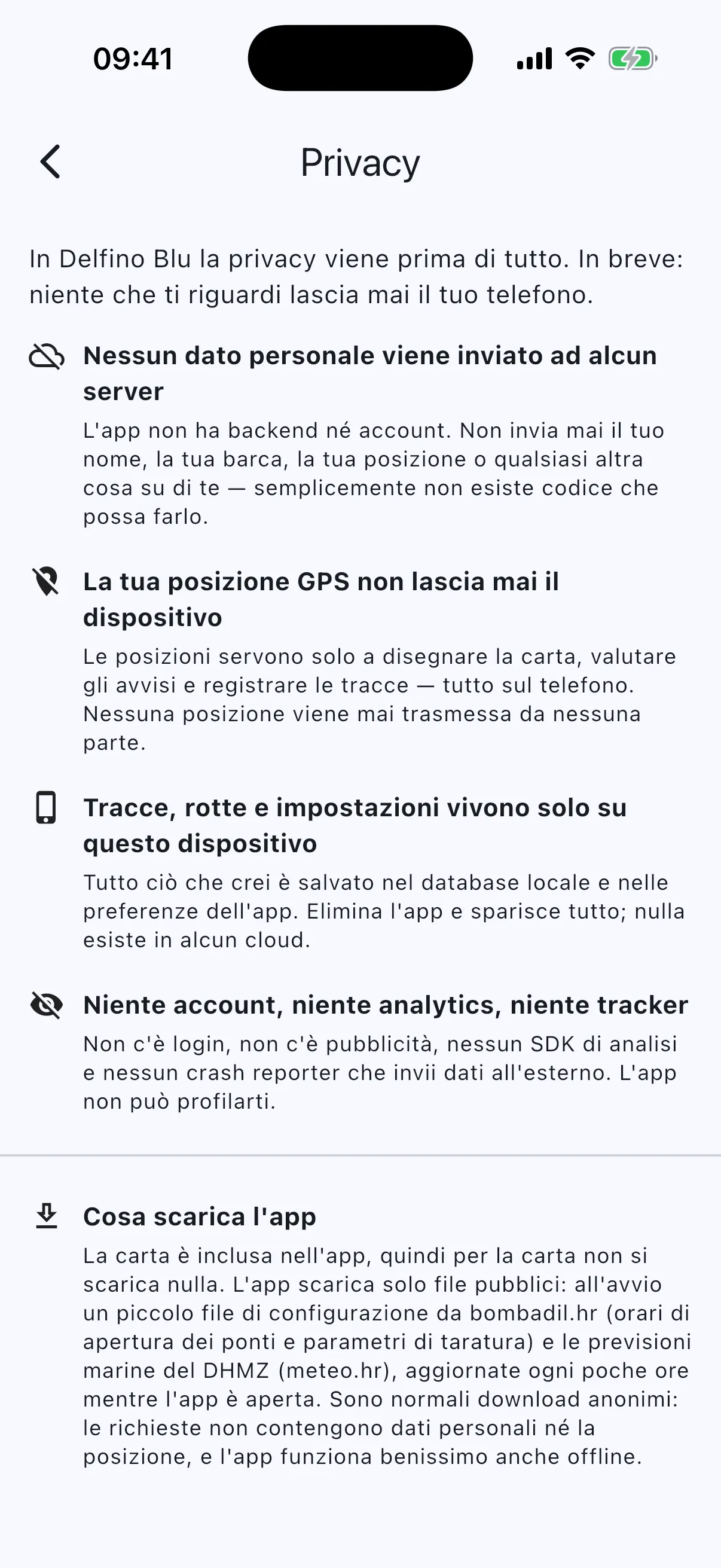 Privacy page, claims