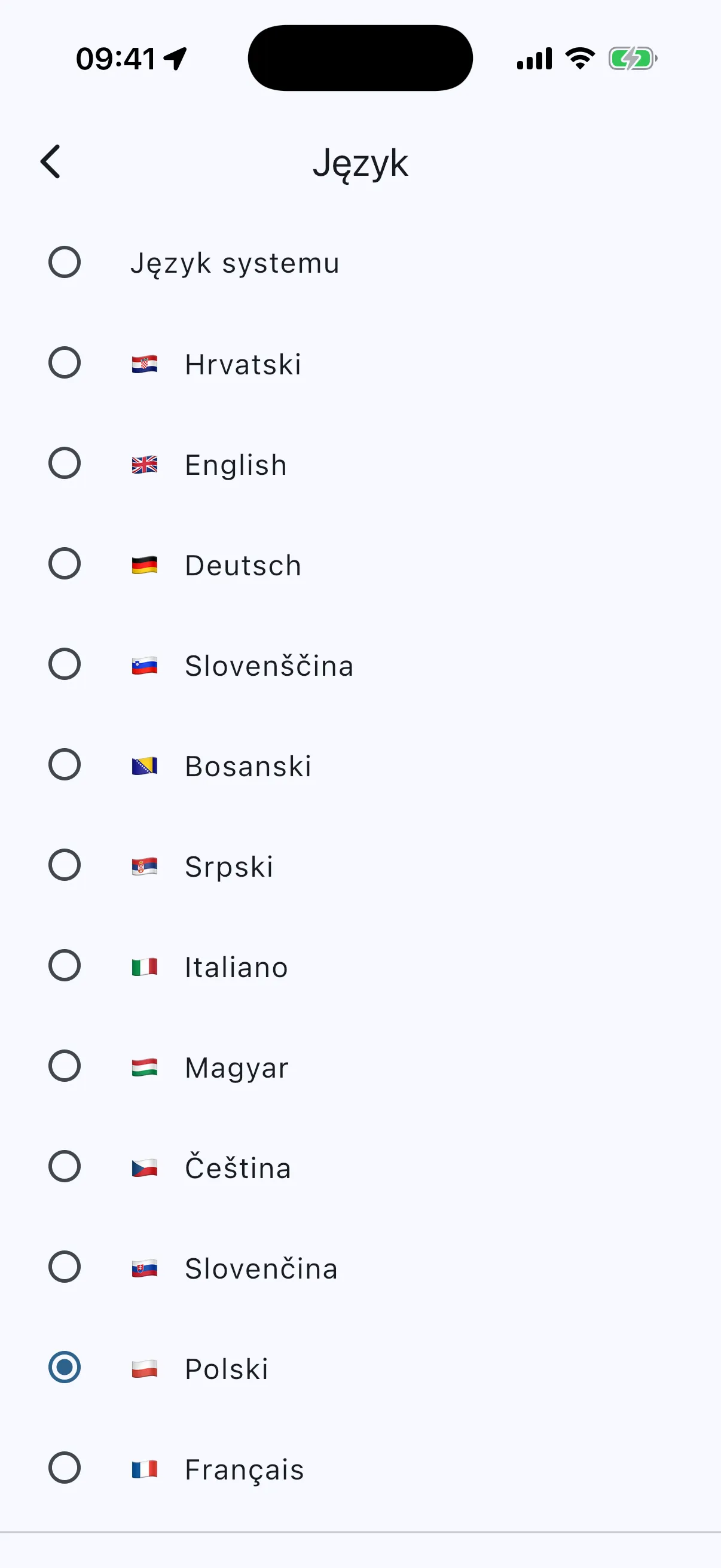 Language list