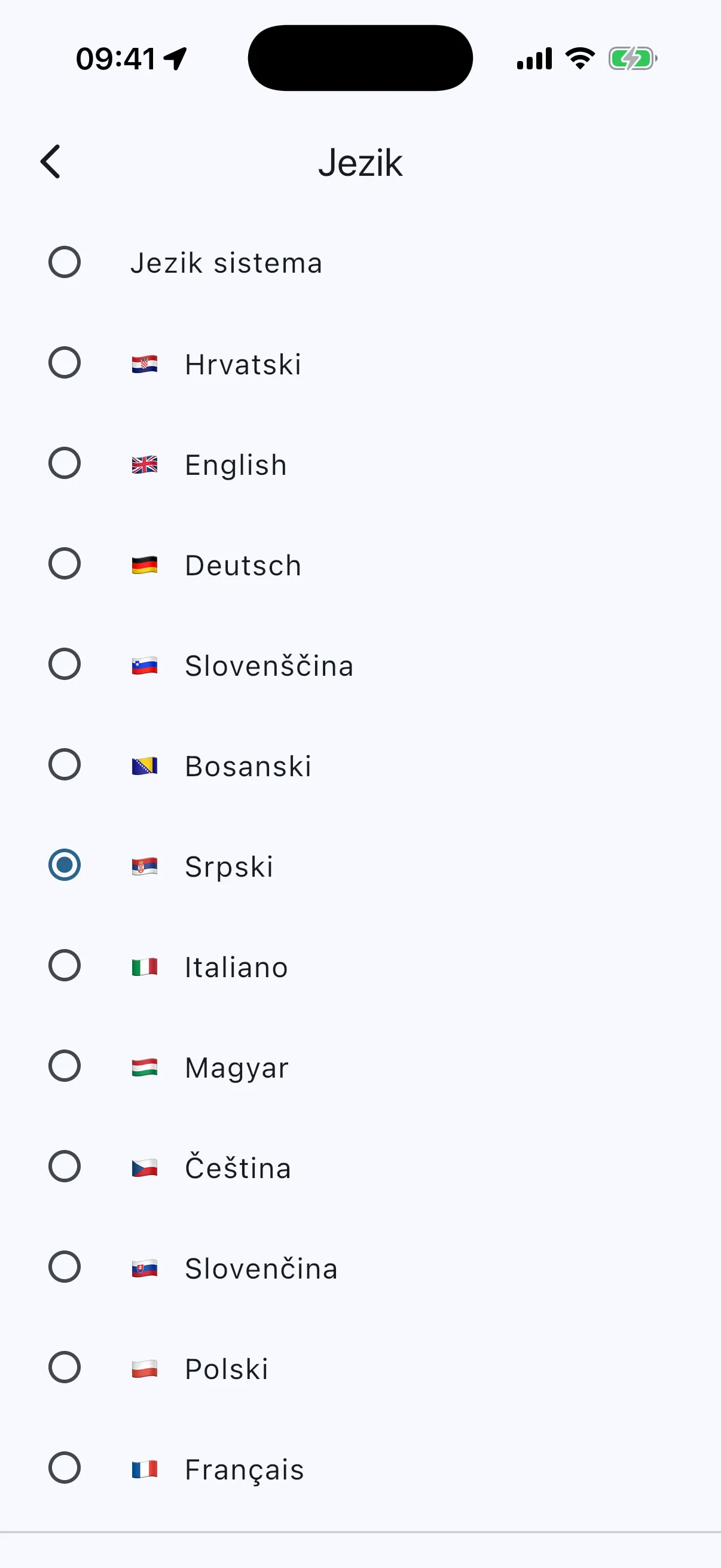 Language list
