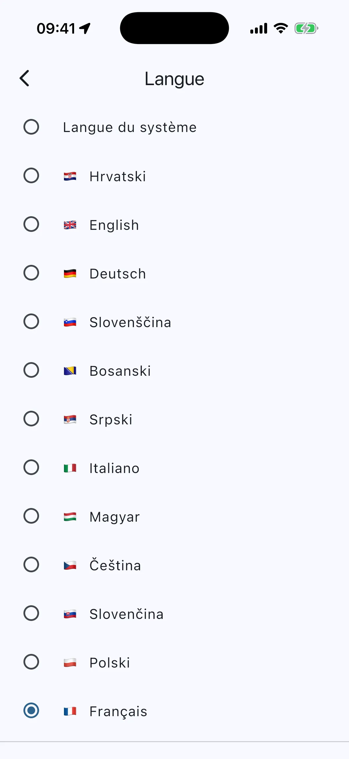 Language list