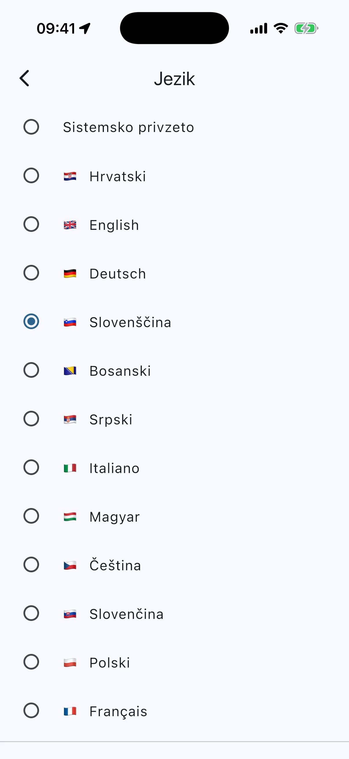 Language list