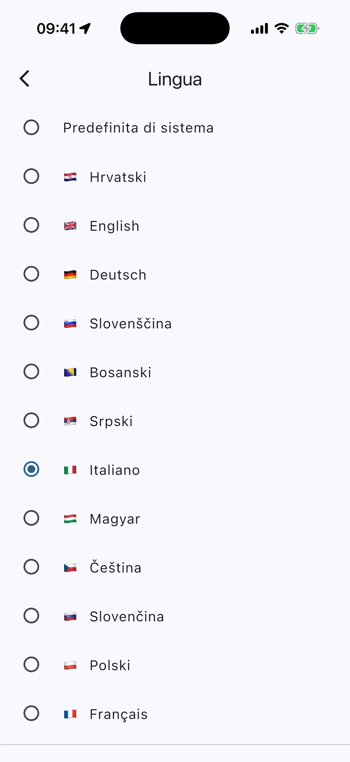 Language list