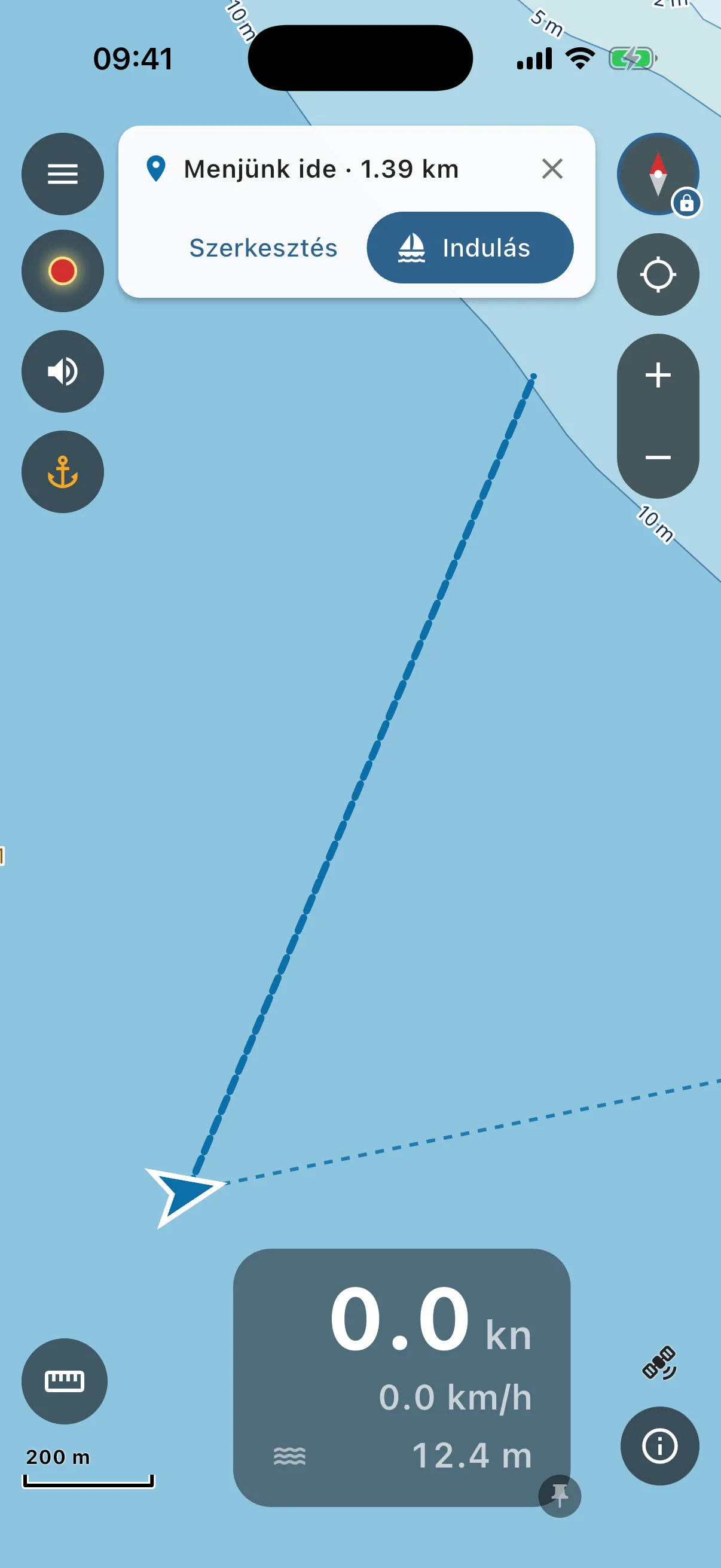 Go here card with the safe route drawn dashed